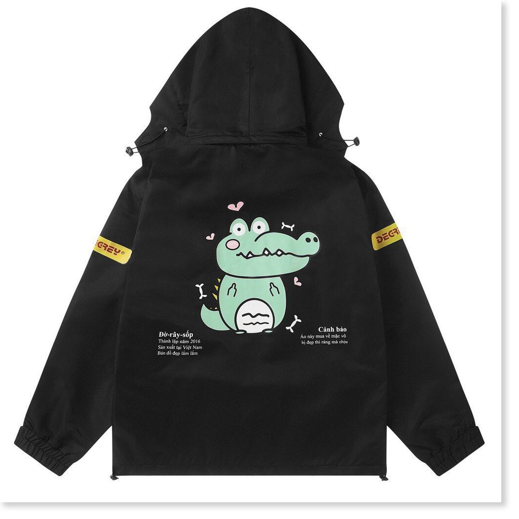Áo khoác dù 2 lớp HOẠ TIẾT CON CÁ SẤU cute cực xinh 2021 THỜI TRANG KOKO MI