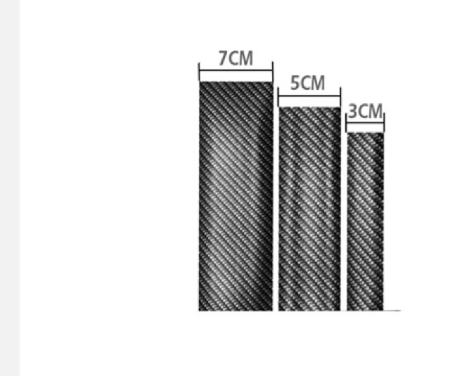 2.5m Miếng dán bảo vệ chống trầy trang trí nội thất ngoại thất ô tô xe máy 3D carbon viền bạc - rộng 5 cm / 7 cm