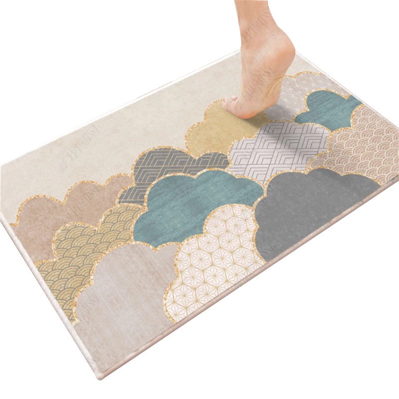 Thảm chùi chân họa tiết VÂN MÂY chất liệu lì Bali giá rẻ kích thước 40x60cm