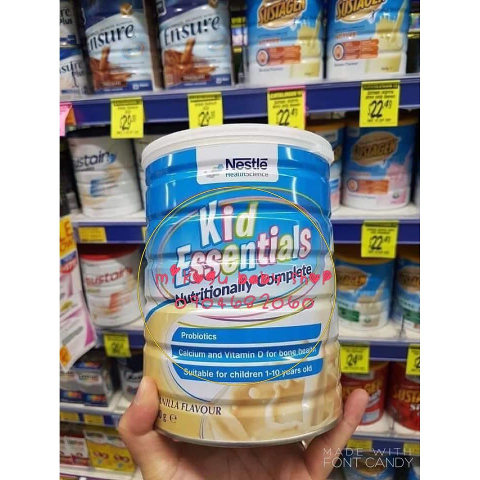 [CHÍNH HÃNG]SỮA KID ESSENTIALS 800G ÚC CHO BÉ TỪ 1-10 TUỔI ĐỦ BILL ĐI AIR 100%