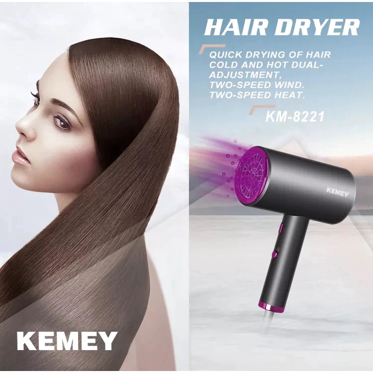 Máy Sấy Tóc Chuyên Nghiệp Ion Bảo Vệ Tóc Dành Cho Salon Kemey km 8221