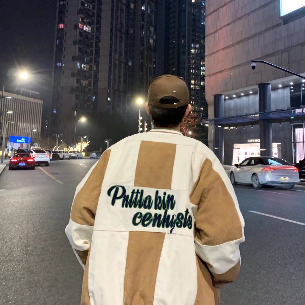 Á khoác varsity jacket màu đen 2022, Áo khoác bomber nam nhung tăm chất nỉ đẹp thời trang unisex quảng châu ulzzang