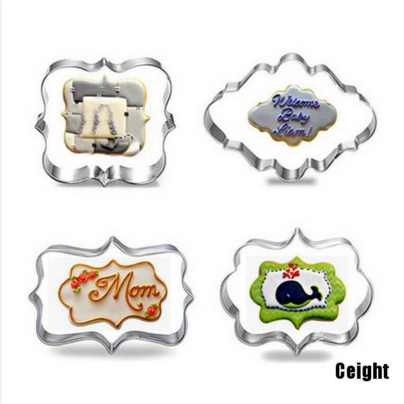 Set 4 khuôn cắt làm bánh quy 3D thép không gỉ dành cho trang trí tiệc cưới