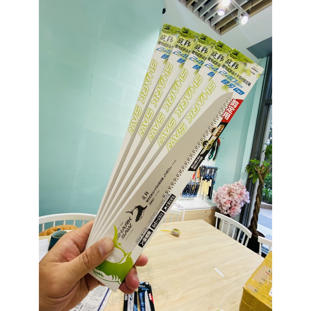 Cưa Cắt Cành & Gọt Vỏ Cây Lưỡi Thẳng Takagi Shark Saw NATA 240mm, Thép SK-85, Phủ Lớp Chống Gỉ, Có Lưỡi Thay Thế