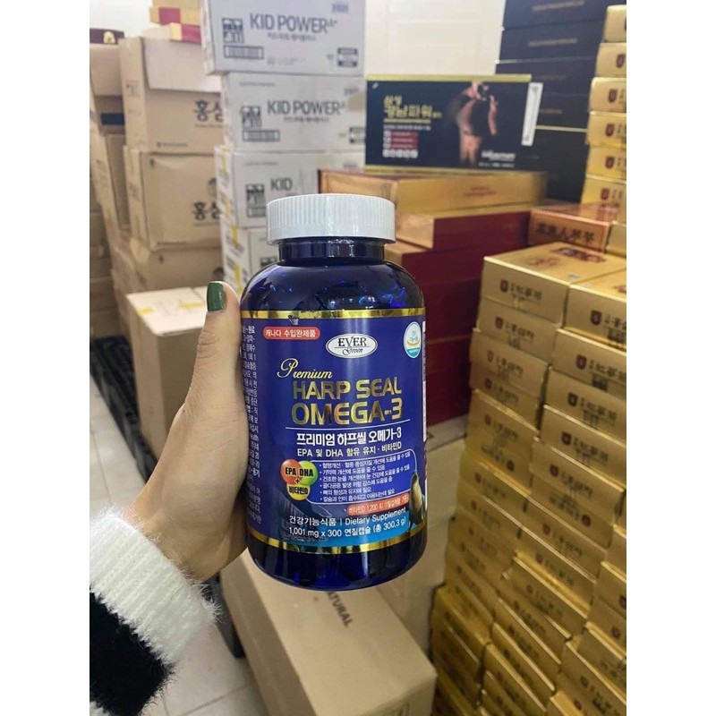 Dầu Cá Omega-3 Hải Cẩu Premium Harp Seal, Hộp 300 Viên, Giúp Giảm Mỡ Máu, Bổ Mắt, Nâng Cao Sức Khỏe
