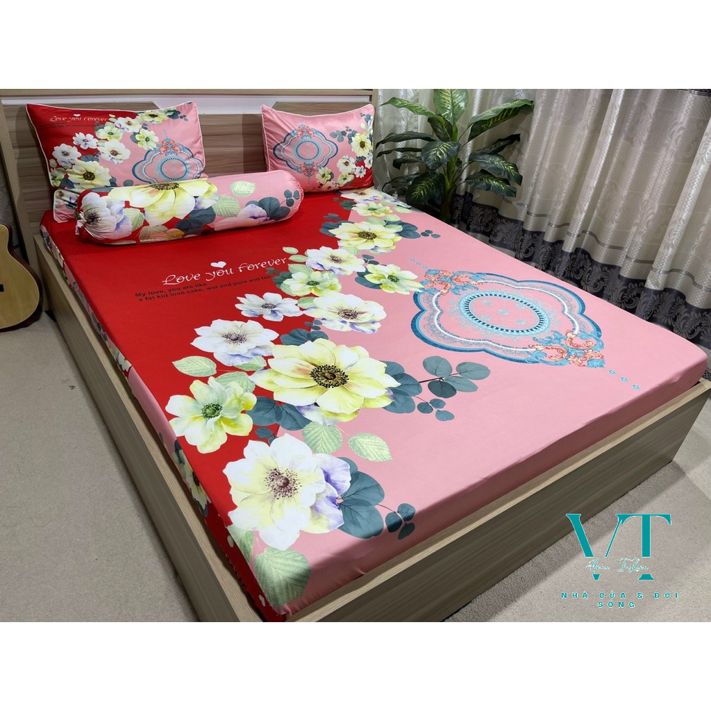 Bộ Chăn Ga Thun Lạnh Ý 5D