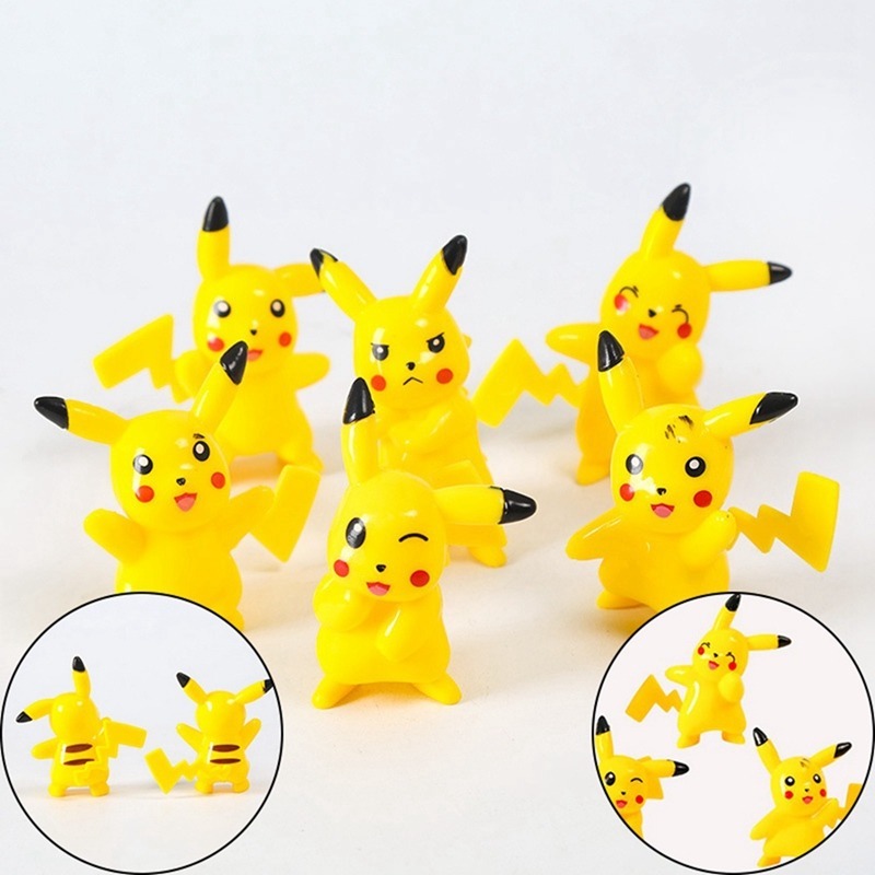Set 6 Phụ Kiện Trang Trí Bánh Kem Hình Pikachu Dễ Thương Xinh Xắn