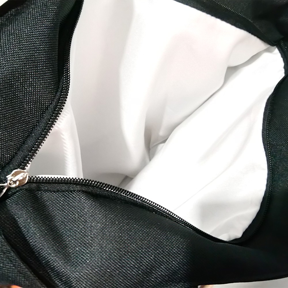 Túi xách vải Canvas màu đen có dây đeo in hình máy ảnh phong cách Hồi Giáo cho nữ