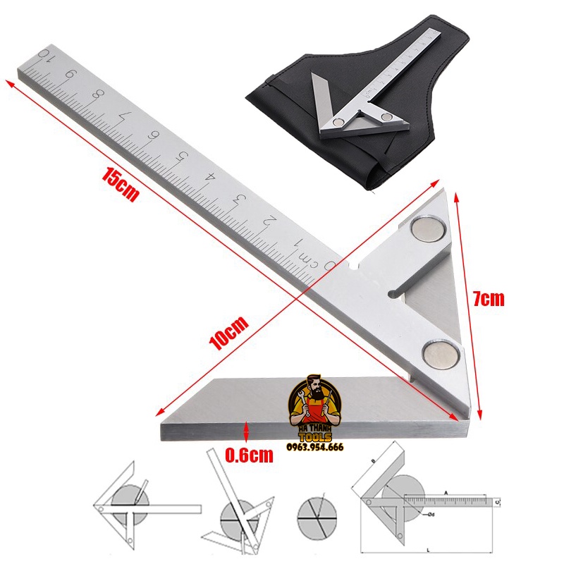 Eke Thép Xác Định Tâm Chuyên Dụng Đo Phôi Hình Tròn, Phôi Đĩa, Trụ Tròn Đường Kính 90mm