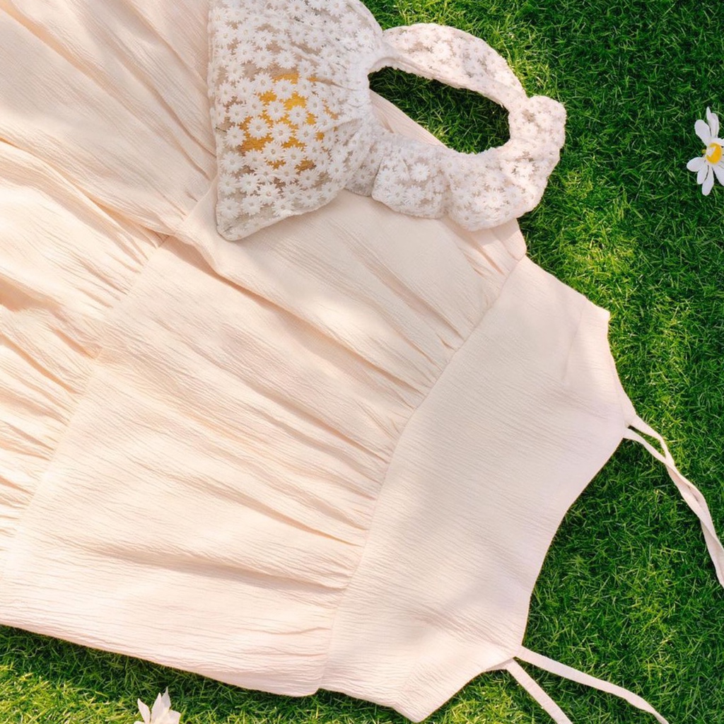 Váy Hai Dây Dáng Xòe Babydoll Dài Qua Gối
