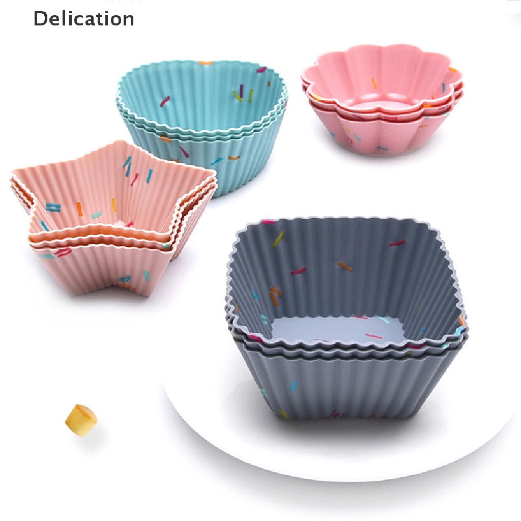 Set 12 Khuôn Silicone Làm Bánh Muffin DIY Tiện Dụng