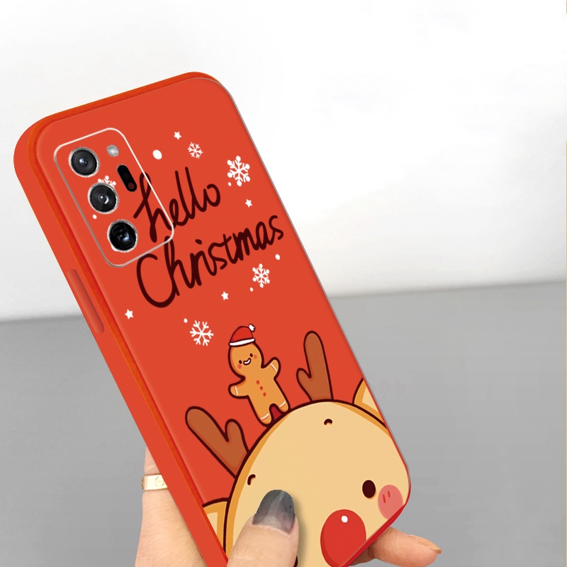 Ốp Điện Thoại Silicon Mềm Cạnh Vuông Họa Tiết Giáng Sinh Cho Samsung Note 20 Ultra Note 10 A50 A20 A50S