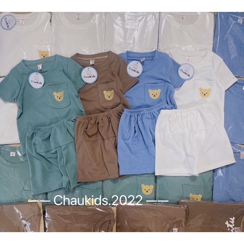 Bộ tăm gấu ngắn tay cho bé