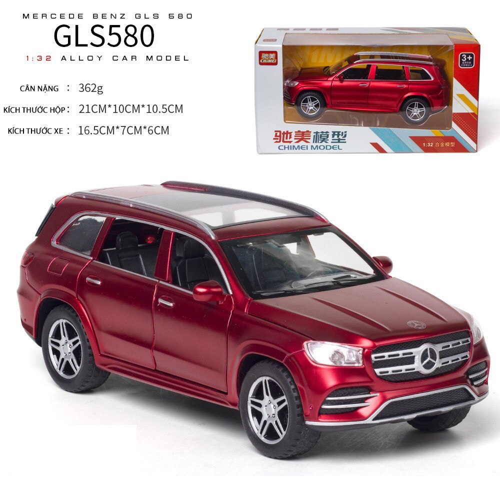 Mô hình xe Mercedes GLS 580 tỉ lệ 1:32 bằng Kim Loại,mở full cửa, có đèn & âm thanh_Tổng hợp các Siêu xe G63, G65