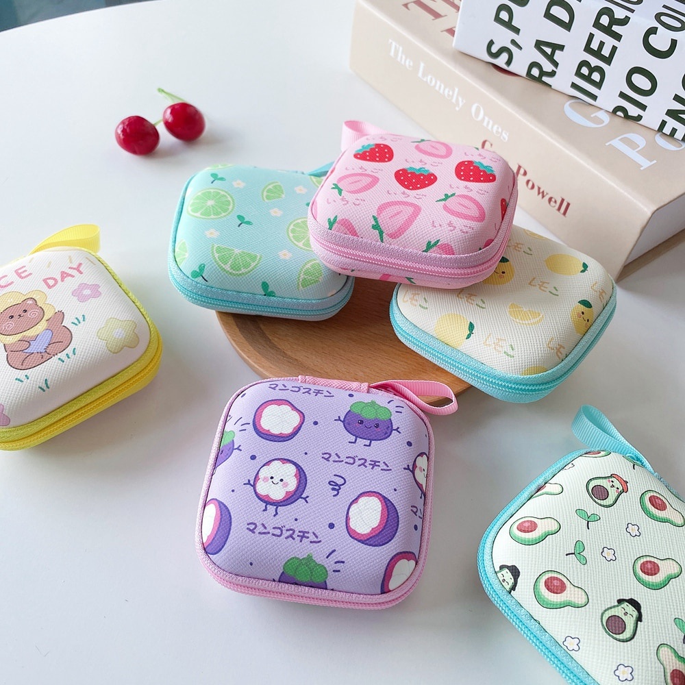 Mini Cartoon Film Hard Zipper Headphone holder Portable headphone carrying carrying case Headphone bag Container USB Cable Protection Bag Organization Protection