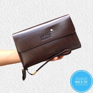Ví cầm tay nam bản to cao cấp- bóp dài cầm tay MONTBLANC 100% da bò -saoshop