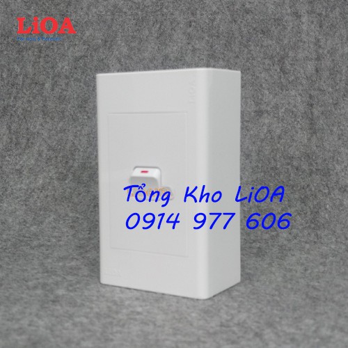 Combo 1 công tắc điện 1 chiều + mặt lỗ vuông LiOA - Lắp nổi