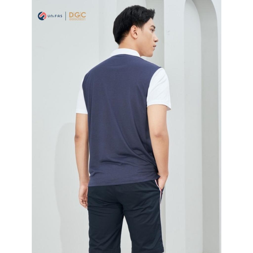 Áo polo nam DGCs ngắn tay dáng suông phối màu năng động, chất vải chống nhăn thoáng mát SAP2032M