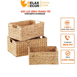 Giỏ Lục Bình Relax Decor Hình Chữ Nhật Size S/M/L Đựng Đồ, Trang Trí Decor Hàng Xuất Khẩu