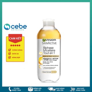 Nước tẩy trang da khô Garnier SkinActive Biphase Micellaire Tout en 1 (400mL)