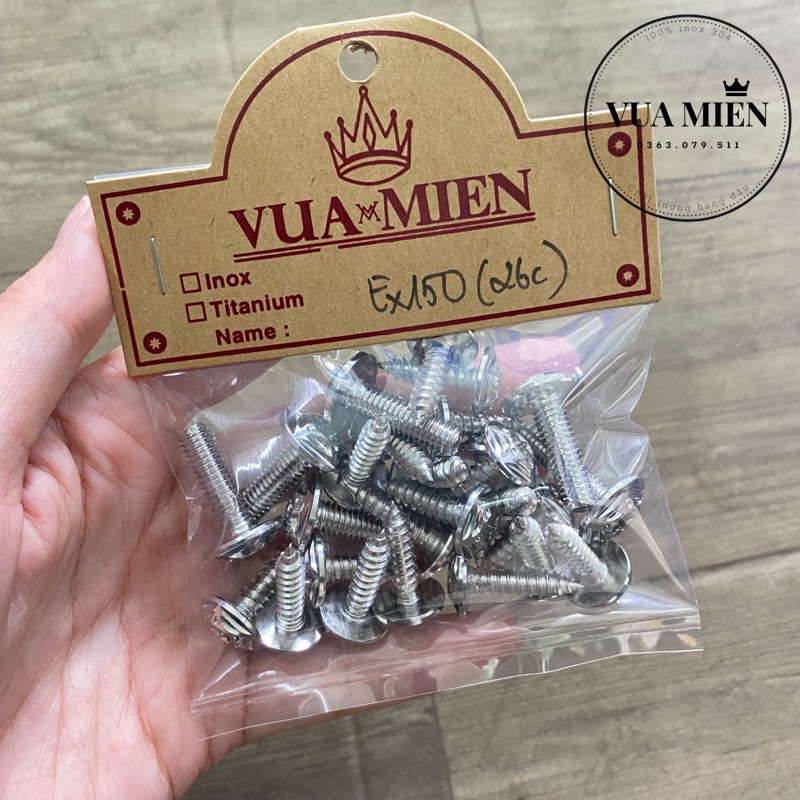 Bộ ốc dàn áo inox 304 cho Ex 150 (26c) Vua Miên