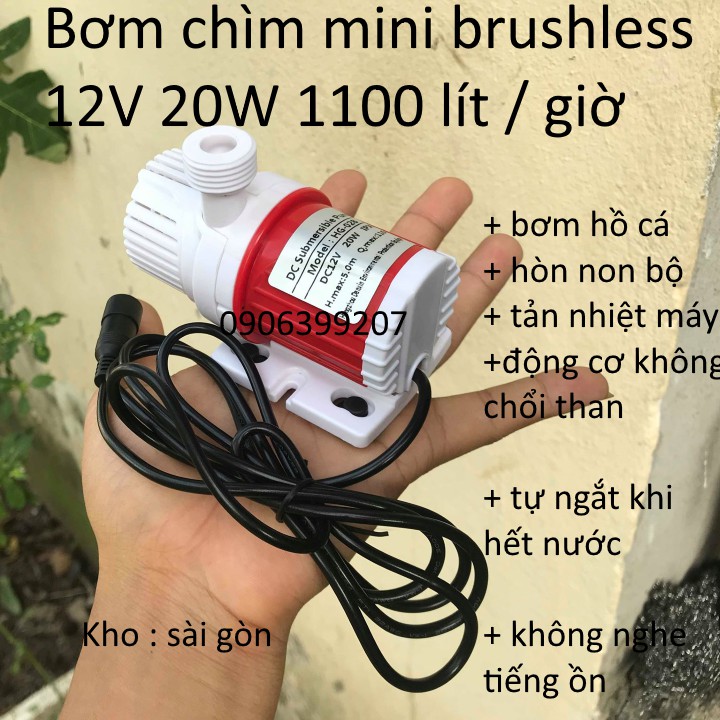 MÁY BƠM CHÌM 12V MOTOR KHÔNG CHỔI THAN