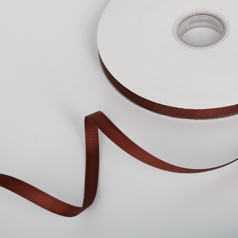 Cuộn dây ruy băng trang trí màu nâu rộng 7mm - 38mm dài 5 yard