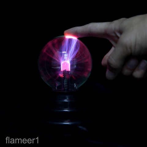 [Flameameer1] Đèn Plasma Đế Đen Bóng Plasma Ma Thuật Cổng USB Cho Bữa Tiệc