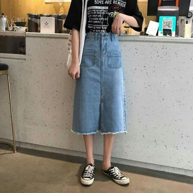 💋 Chân Váy Jean Dài