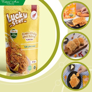 CƠM CHÁY CHÀ BÔNG LUCKY STAR VỊ PHÔ MAI (gói 50g) - Giòn tan đậm vị