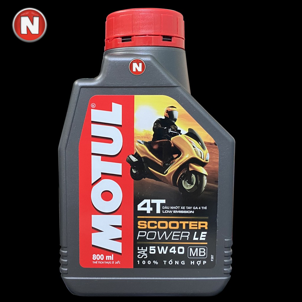 Nhớt xe tay ga cao cấp Motul Power LE 5W40 tổng hợp hoàn toàn 800mL