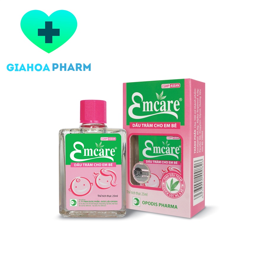 Dầu tràm chăm sóc em bé Emcare - Làm ấm, giải cảm, giảm ho, sổ nghẹt mũi, sưng, côn trùng, muỗi đốt, an toàn trẻ sơ sinh