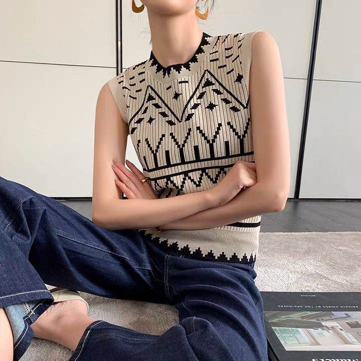 Áo dệt kim không tay thiết kế mới thời trang dành cho mùa hè