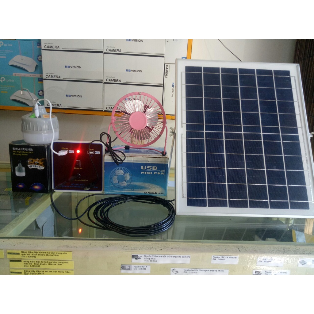 MÁY PHÁT ĐIỆN MINI NĂNG LƯỢNG MẶT TRỜI - Tặng 01 đèn tích điện + 01 quạt usb