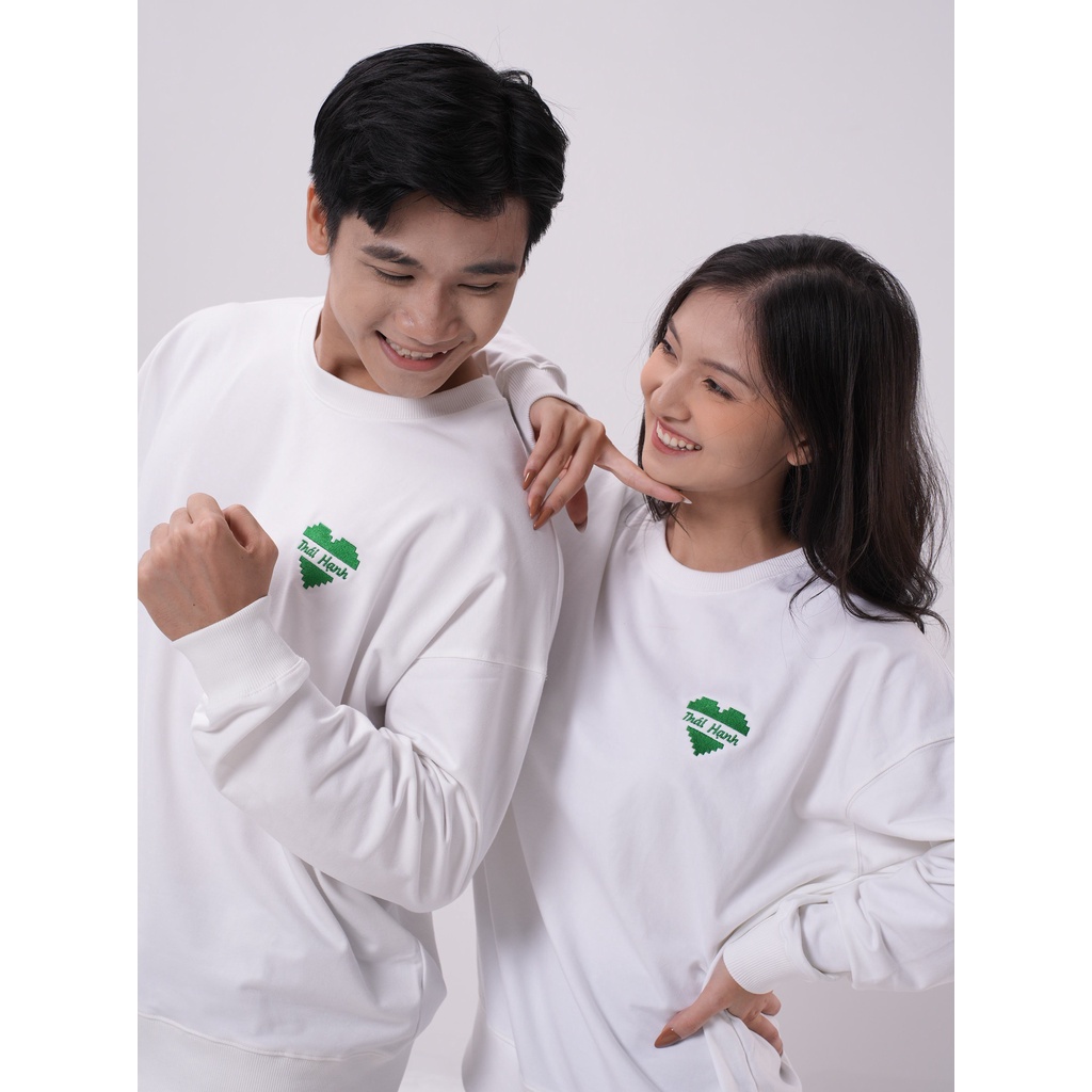 Áo SWEATER đôi nam nữ RUBIK HEART THÊU TÊN yêu cầu thời trang trẻ trung chất VẢI NỈ co dãn form rộng - LILA