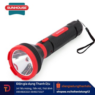 Đèn pin cầm tay sunhouse she-4351 đen đỏ cỡ lớn