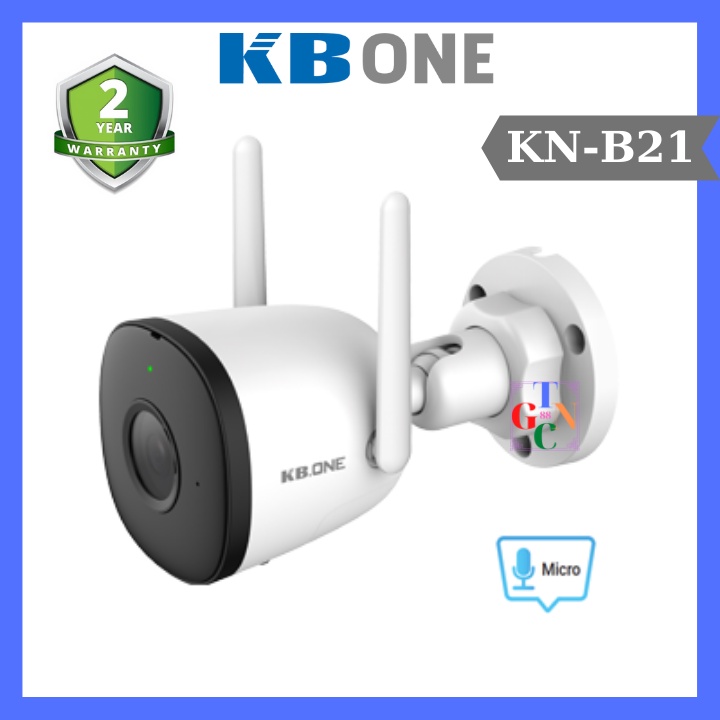 Camera ip Wifi KBOne KN-B21 thân trụ ngoài trời 2.0Mp tích hợp Mic thu âm, tầm xa hồng ngoại ban đêm 30m