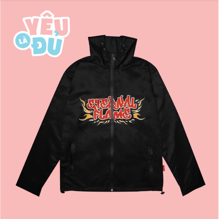 Áo khoác đen có mũ Flagger Eternal Flame - YÊU LÀ ĐỦ