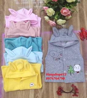 Áo gile nỉ có mũ cho bé