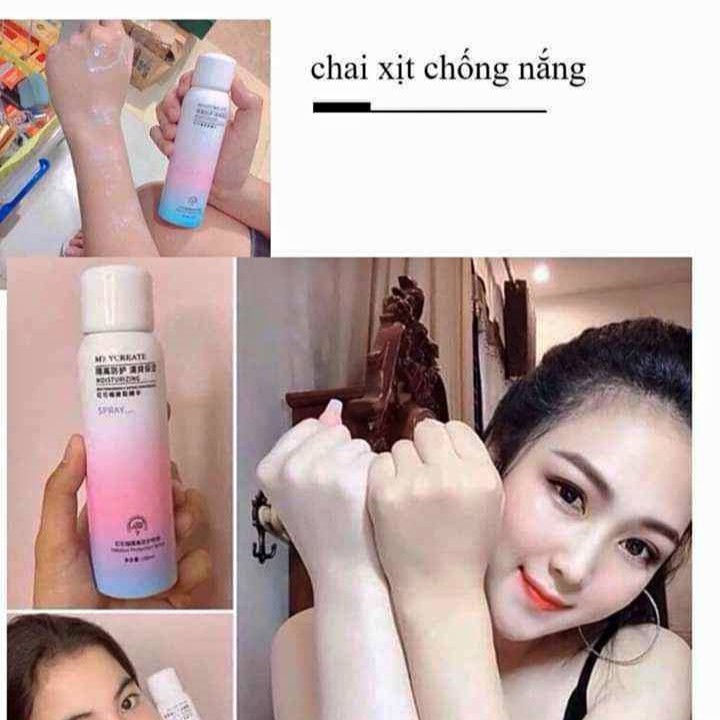 Xịt chống nắng toàn thân làm mát dưỡng trắng da MayCreate 150ml