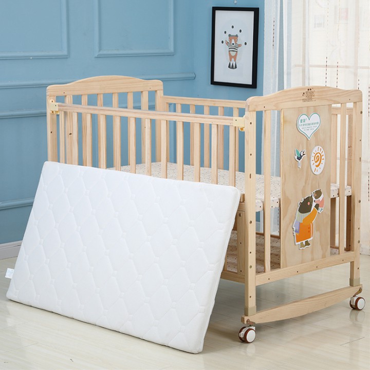 Cũi gỗ cho bé 2 Tầng  gỗ thông đa năng tiện lợi KT 105X60X90 Leli official