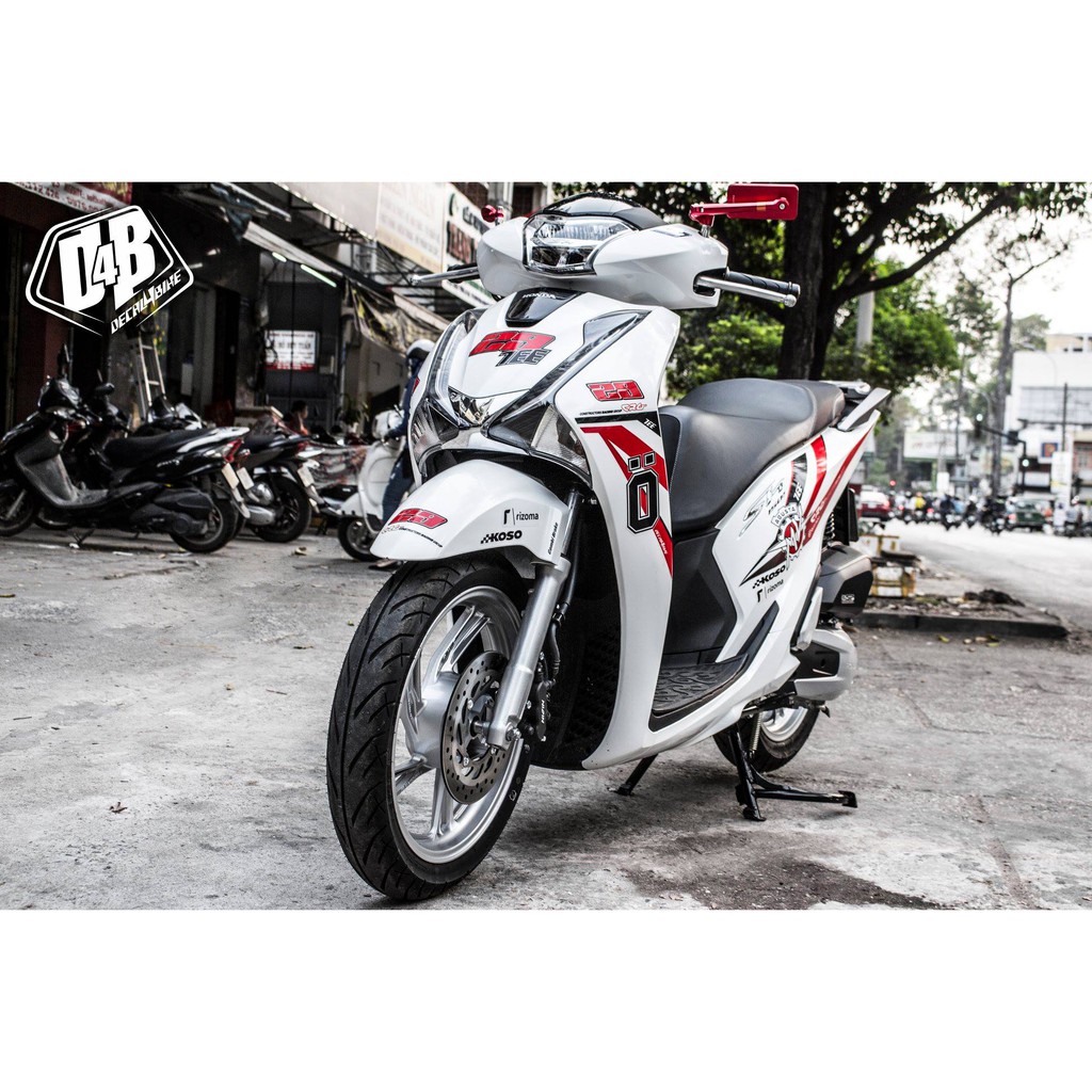 [D4B-Tem chuẩn xịn] Tem trùm xe SH 2017 Red Ohlins Racing