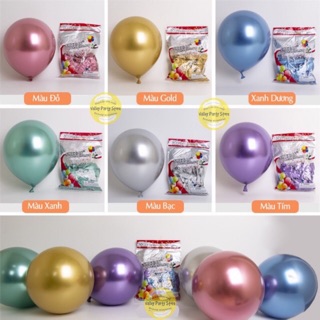 Sét 10 bóng siêu nhũ mạ crom size 6in,10in, 12in trang trí sự kiện sinh nhật
