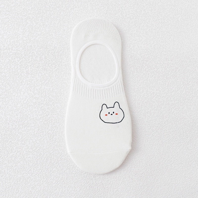 Tất lười nữa bàn chân Hàn Quốc - Vớ nữ in hình cute dễ thương