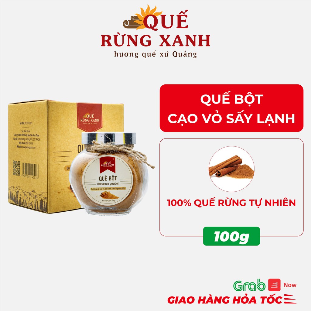Quế bột được xay mịn từ quế ống cạo vỏ hộp 100g-Quế Rừng Xanh 100%nguyên chất dùng gia vị, làm bánh,pha chế các món nước