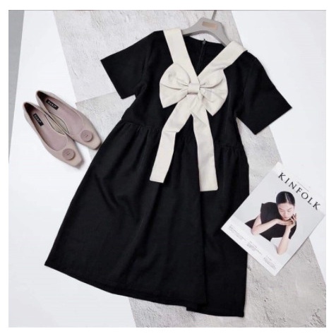 Váy bầu đầm bầu nơ ngực ☘️chất lụa Hàn mát mềm mịnthiết kế sang chảnh form rộng