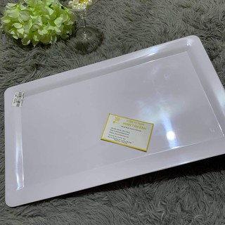 Dĩa Chữ Nhật, Khay Nhựa Hình Chữ Nhật Màu Trắng Fataco Lớn Khv18 Nhựa Melamine Dày Dặn, Cao Cấp Mta-Mart2