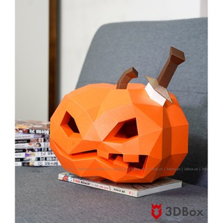 Bí ngô cùng kiếm – Mô hình Papercraft trang trí Halloween