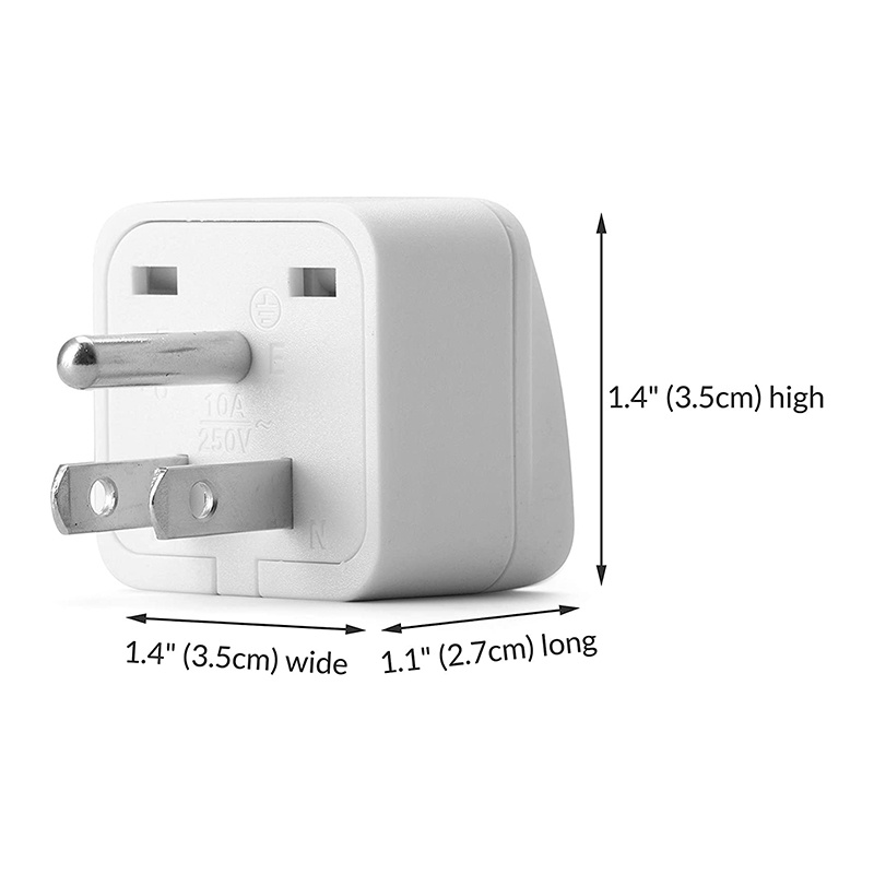 Us travel plug adapter eu/uk/au/in/cn/jp/asia/italy/brazil to usa , 2 prong usa plug, charger converter