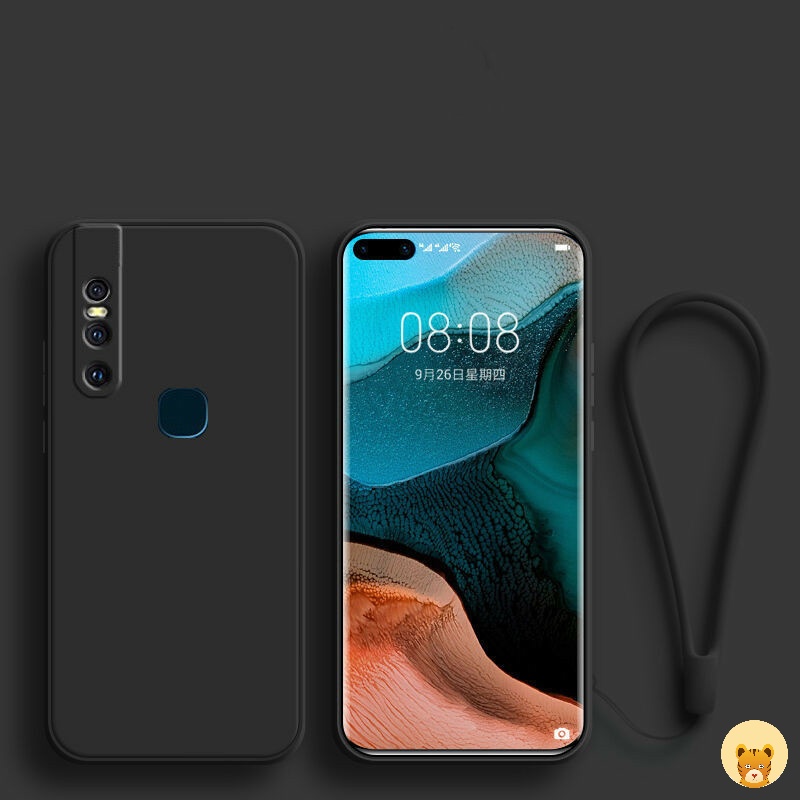 Ốp Điện Thoại TPU Silicone Mềm Đơn Giản Thời Trang + Dây Đeo Cho Vivo V15 V15 Pro